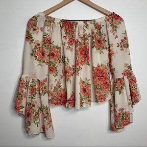 Mikey & Joey Off The Shoulder Bell Sleeve Blouse